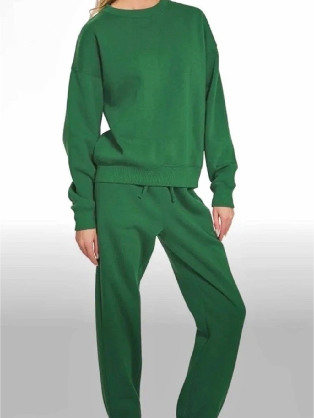 Zenana Green Sweatshirt Jogger Set
